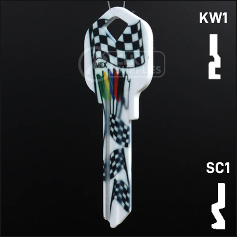 Happy Keys- Racing Flags Key (Choose Keyway) Residential-Commercial Key Howard Keys