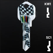 Happy Keys- Racing Flags Key (Choose Keyway) Residential-Commercial Key Howard Keys