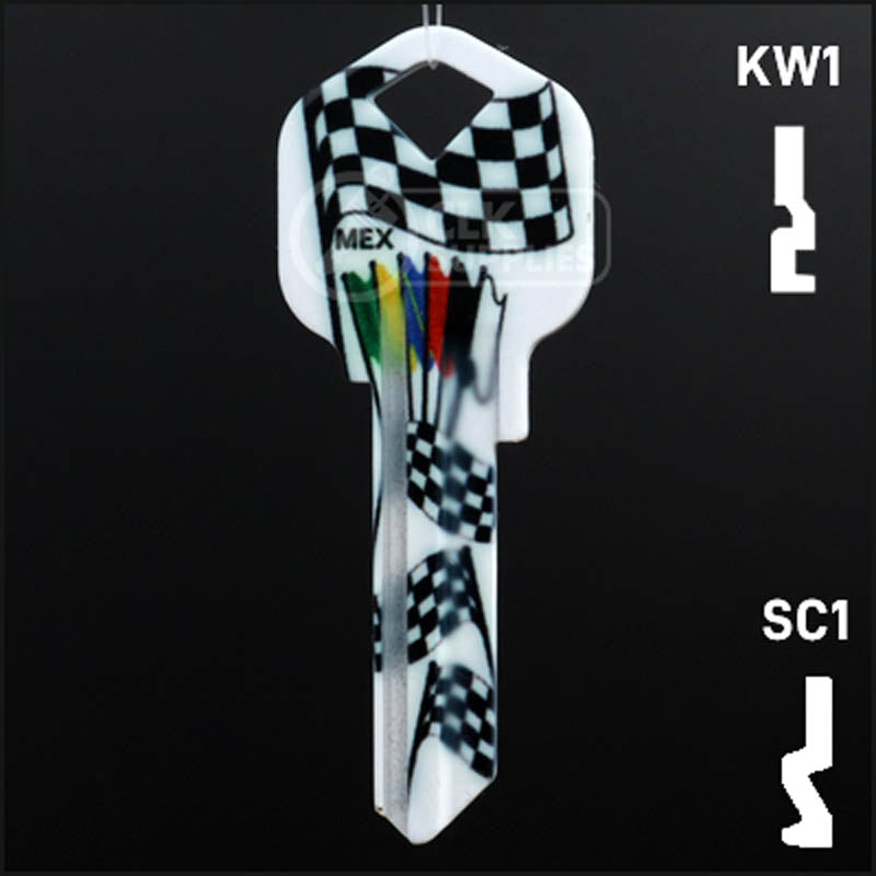 Happy Keys- Racing Flags Key (Choose Keyway) Residential-Commercial Key Howard Keys