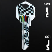 Happy Keys- Racing Flags Key (Choose Keyway) Residential-Commercial Key Howard Keys