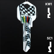 Happy Keys- Racing Flags Key (Choose Keyway) Residential-Commercial Key Howard Keys
