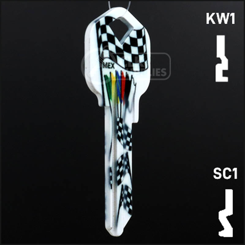 Happy Keys- Racing Flags Key (Choose Keyway) Residential-Commercial Key Howard Keys