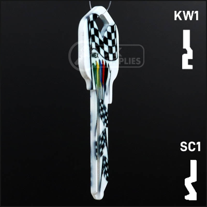 Happy Keys- Racing Flags Key (Choose Keyway) Residential-Commercial Key Howard Keys