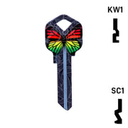 Happy Keys- Rainbow Butterfly Key (Choose Keyway) Residential-Commercial Key Howard Keys