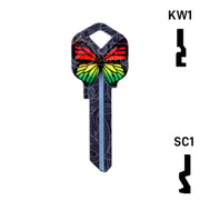 Happy Keys- Rainbow Butterfly Key (Choose Keyway) Residential-Commercial Key Howard Keys
