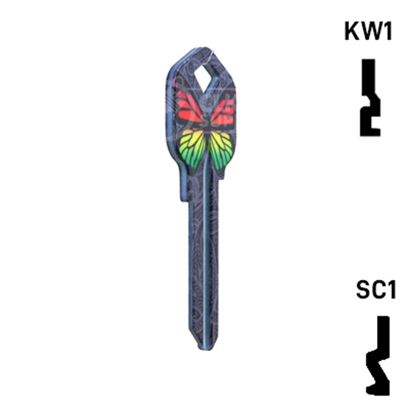 Happy Keys- Rainbow Butterfly Key (Choose Keyway) Residential-Commercial Key Howard Keys