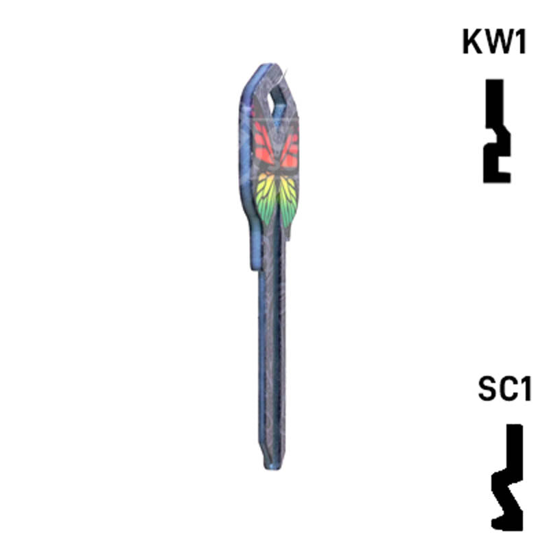 Happy Keys- Rainbow Butterfly Key (Choose Keyway) Residential-Commercial Key Howard Keys