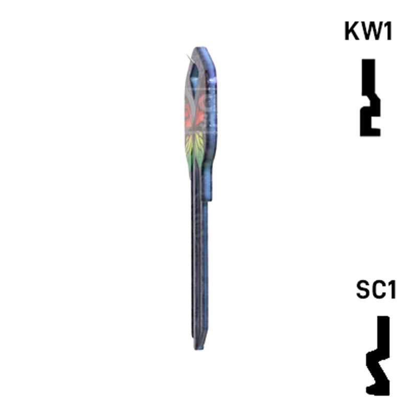 Happy Keys- Rainbow Butterfly Key (Choose Keyway) Residential-Commercial Key Howard Keys