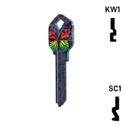 Happy Keys- Rainbow Butterfly Key (Choose Keyway) Residential-Commercial Key Howard Keys