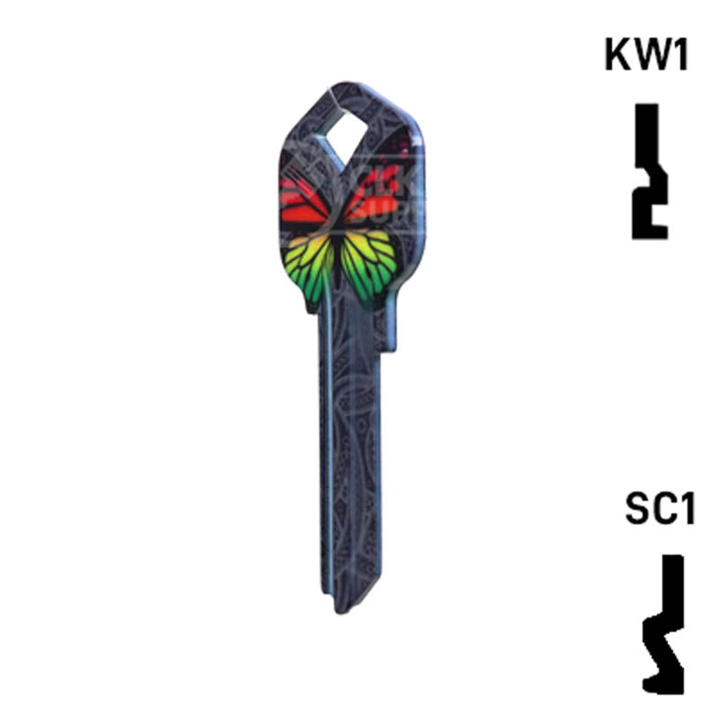 Happy Keys- Rainbow Butterfly Key (Choose Keyway) Residential-Commercial Key Howard Keys