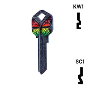 Happy Keys- Rainbow Butterfly Key (Choose Keyway) Residential-Commercial Key Howard Keys