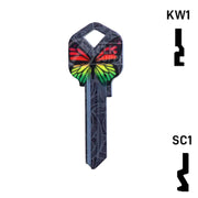Happy Keys- Rainbow Butterfly Key (Choose Keyway) Residential-Commercial Key Howard Keys