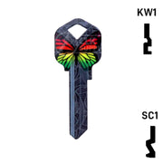 Happy Keys- Rainbow Butterfly Key (Choose Keyway) Residential-Commercial Key Howard Keys
