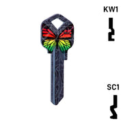 Happy Keys- Rainbow Butterfly Key (Choose Keyway) Residential-Commercial Key Howard Keys