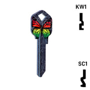 Happy Keys- Rainbow Butterfly Key (Choose Keyway) Residential-Commercial Key Howard Keys