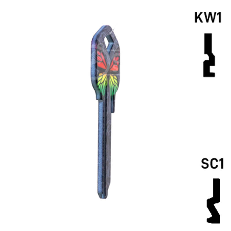 Happy Keys- Rainbow Butterfly Key (Choose Keyway) Residential-Commercial Key Howard Keys