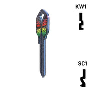 Happy Keys- Rainbow Butterfly Key (Choose Keyway) Residential-Commercial Key Howard Keys