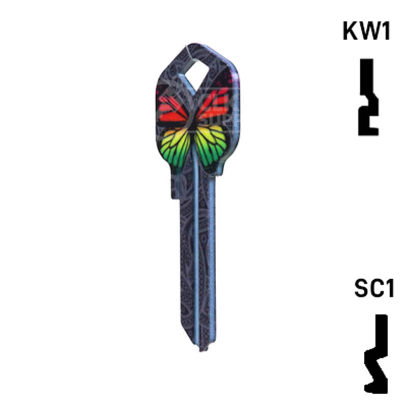 Happy Keys- Rainbow Butterfly Key (Choose Keyway) Residential-Commercial Key Howard Keys