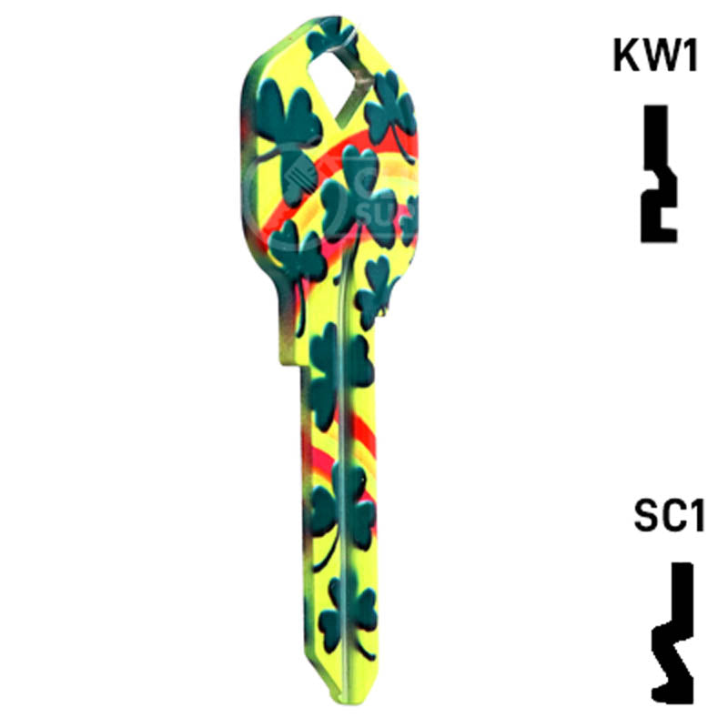 Happy Keys- Rainbow Clover Key (Choose Keyway) Residential-Commercial Key Howard Keys