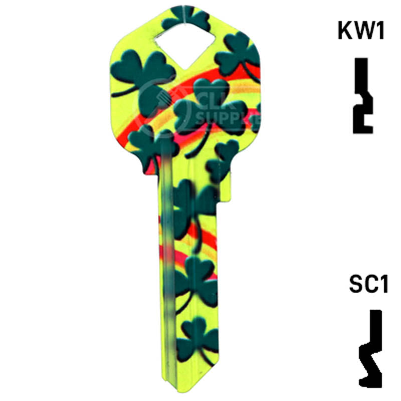 Happy Keys- Rainbow Clover Key (Choose Keyway) Residential-Commercial Key Howard Keys