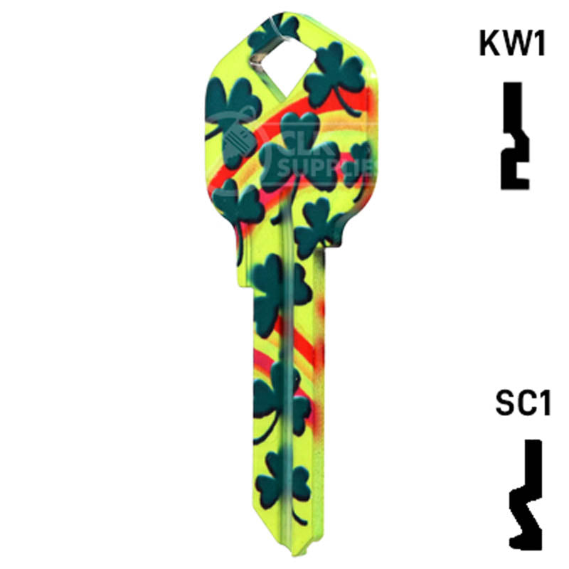 Happy Keys- Rainbow Clover Key (Choose Keyway) Residential-Commercial Key Howard Keys
