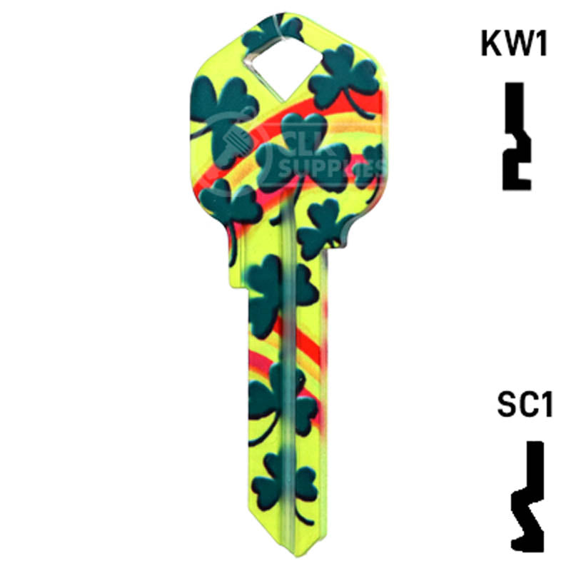 Happy Keys- Rainbow Clover Key (Choose Keyway) Residential-Commercial Key Howard Keys