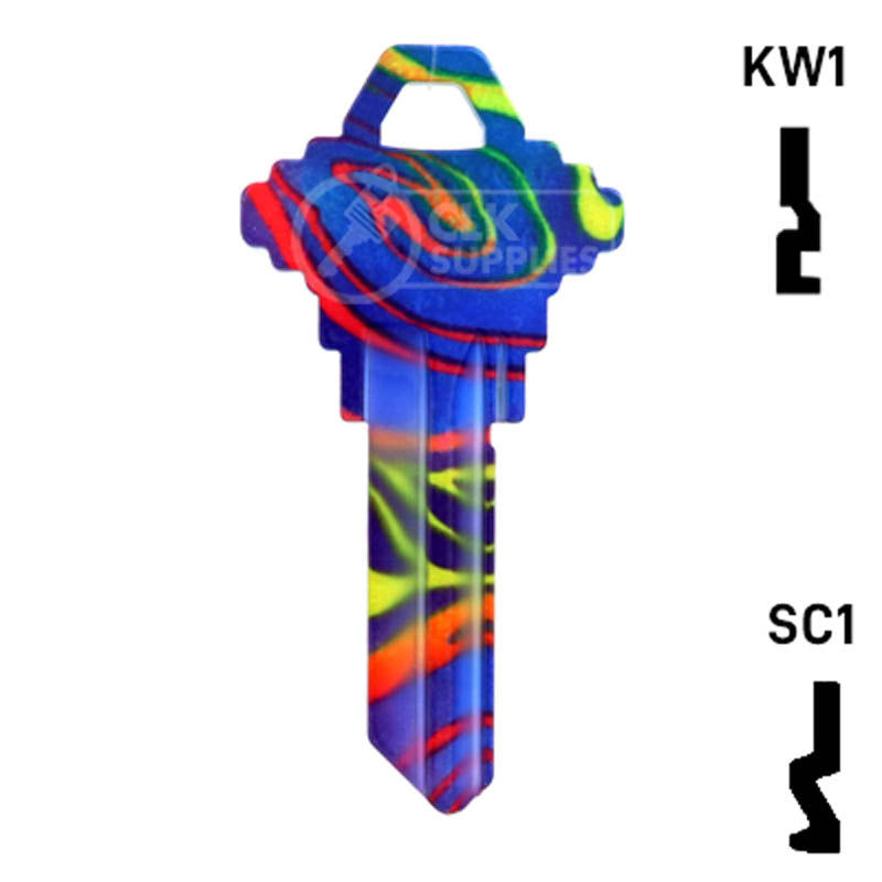 Happy Keys- Rainbow Swirl Key (Choose Keyway) — CLK Supplies