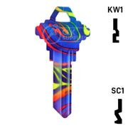 Happy Keys- Rainbow Swirl Key (Choose Keyway) Residential-Commercial Key Howard Keys