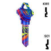 Happy Keys- Rainbow Swirl Key (Choose Keyway) Residential-Commercial Key Howard Keys