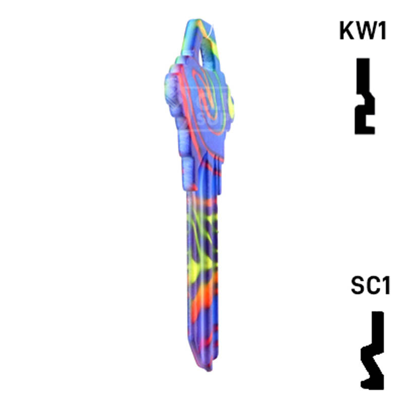 Happy Keys- Rainbow Swirl Key (Choose Keyway) Residential-Commercial Key Howard Keys