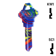 Happy Keys- Rainbow Swirl Key (Choose Keyway) Residential-Commercial Key Howard Keys