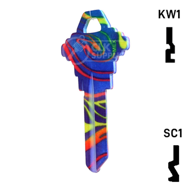Happy Keys- Rainbow Swirl Key (Choose Keyway) Residential-Commercial Key Howard Keys