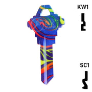 Happy Keys- Rainbow Swirl Key (Choose Keyway) Residential-Commercial Key Howard Keys