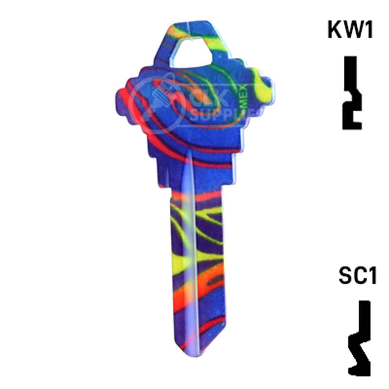 Happy Keys- Rainbow Swirl Key (Choose Keyway) Residential-Commercial Key Howard Keys