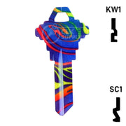 Happy Keys- Rainbow Swirl Key (Choose Keyway) Residential-Commercial Key Howard Keys