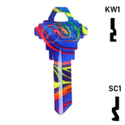 Happy Keys- Rainbow Swirl Key (Choose Keyway) Residential-Commercial Key Howard Keys