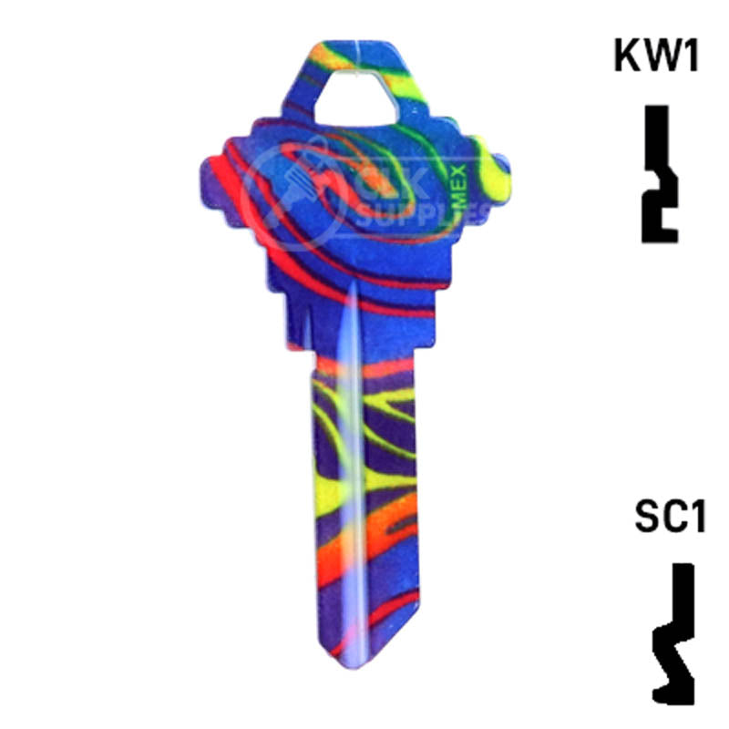 Happy Keys- Rainbow Swirl Key (Choose Keyway) Residential-Commercial Key Howard Keys