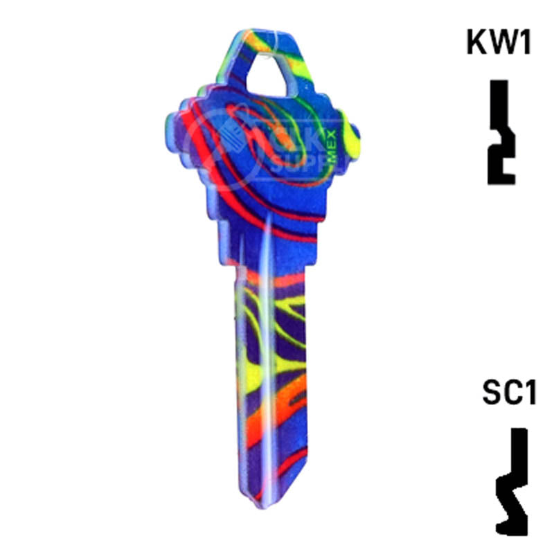 Happy Keys- Rainbow Swirl Key (Choose Keyway) Residential-Commercial Key Howard Keys