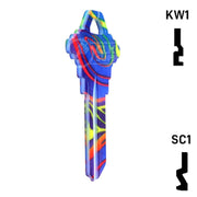 Happy Keys- Rainbow Swirl Key (Choose Keyway) Residential-Commercial Key Howard Keys