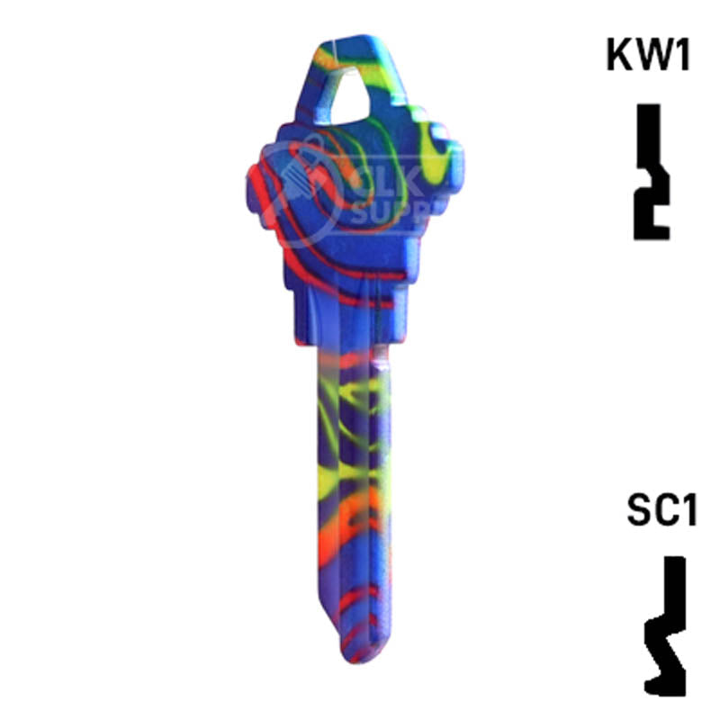 Happy Keys- Rainbow Swirl Key (Choose Keyway) Residential-Commercial Key Howard Keys