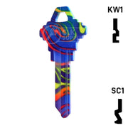Happy Keys- Rainbow Swirl Key (Choose Keyway) Residential-Commercial Key Howard Keys