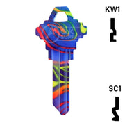 Happy Keys- Rainbow Swirl Key (Choose Keyway) Residential-Commercial Key Howard Keys