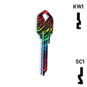 Happy Keys- Rainbow Zebra Key (Choose Keyway) Residential-Commercial Key Howard Keys
