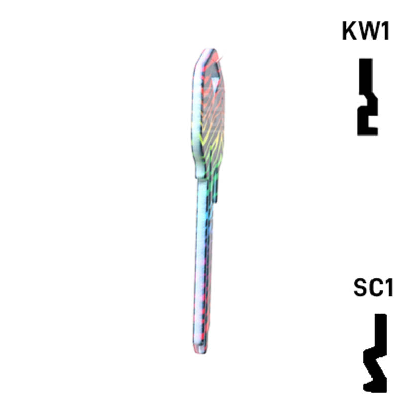 Happy Keys- Rainbow Zebra Key (Choose Keyway) Residential-Commercial Key Howard Keys