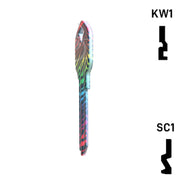 Happy Keys- Rainbow Zebra Key (Choose Keyway) Residential-Commercial Key Howard Keys