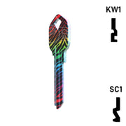 Happy Keys- Rainbow Zebra Key (Choose Keyway) Residential-Commercial Key Howard Keys