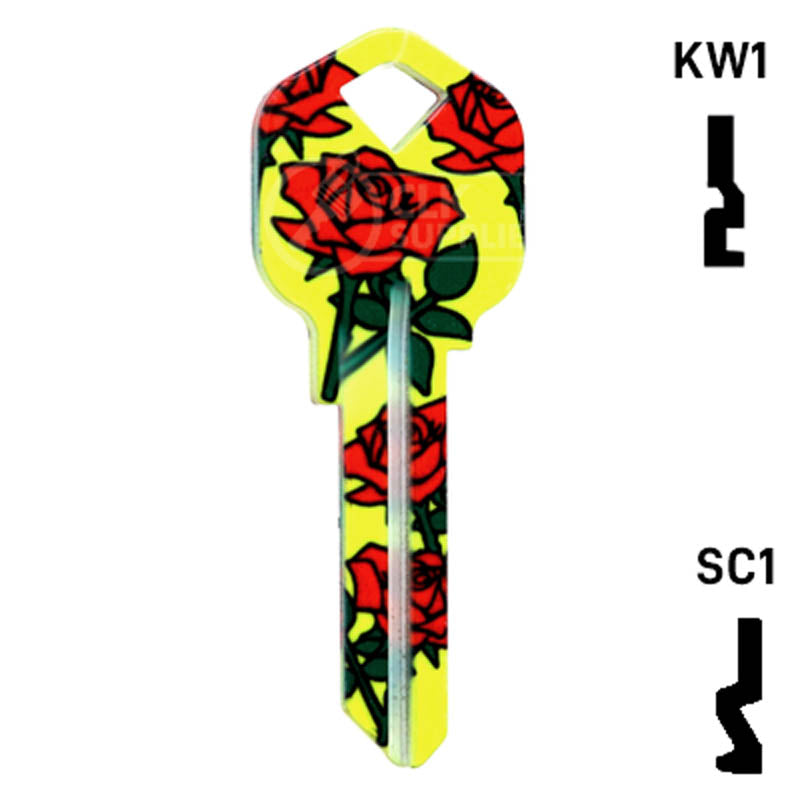 Happy Keys- Roses Key (Choose Keyway) Residential-Commercial Key Howard Keys