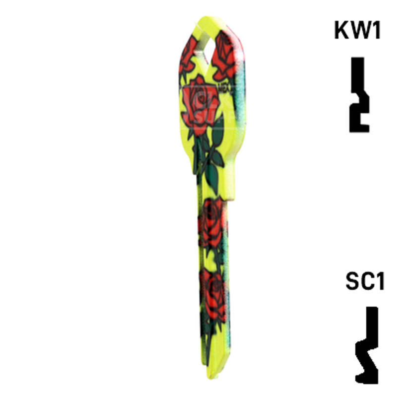 Happy Keys- Roses Key (Choose Keyway) Residential-Commercial Key Howard Keys