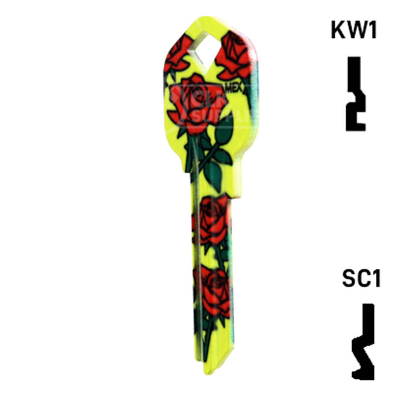 Happy Keys- Roses Key (Choose Keyway) Residential-Commercial Key Howard Keys