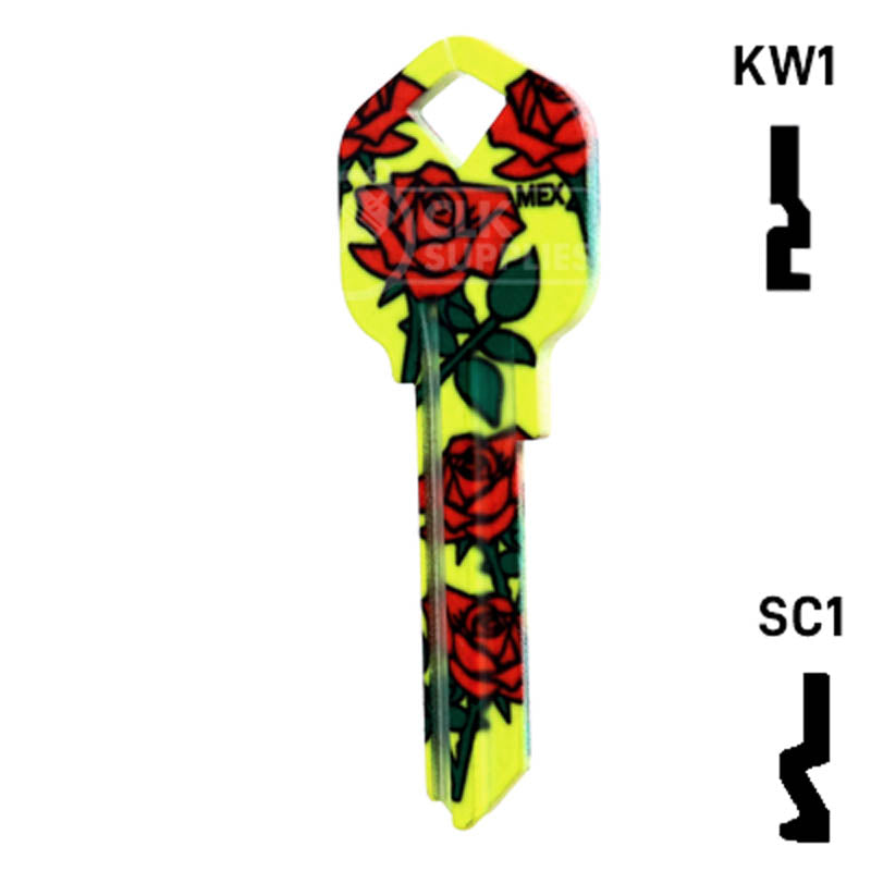 Happy Keys- Roses Key (Choose Keyway) Residential-Commercial Key Howard Keys